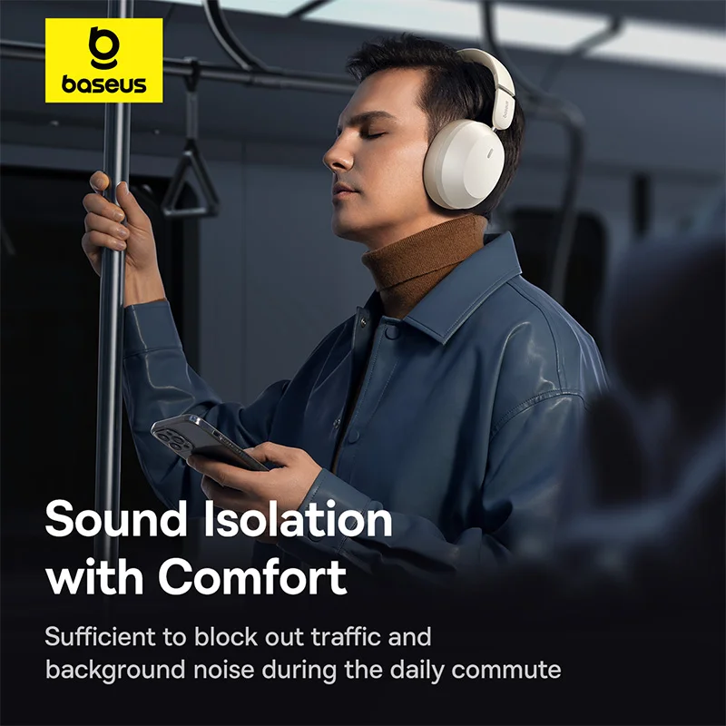 Baseus Bass 35 Max Wireless Headphones - Stellar White - Image 8