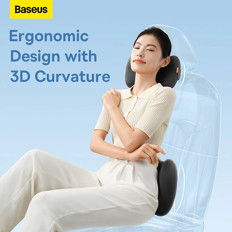 Baseus ComfortRide Series Car Cooling Lumbar Pillow - Cluster Black - Image 4