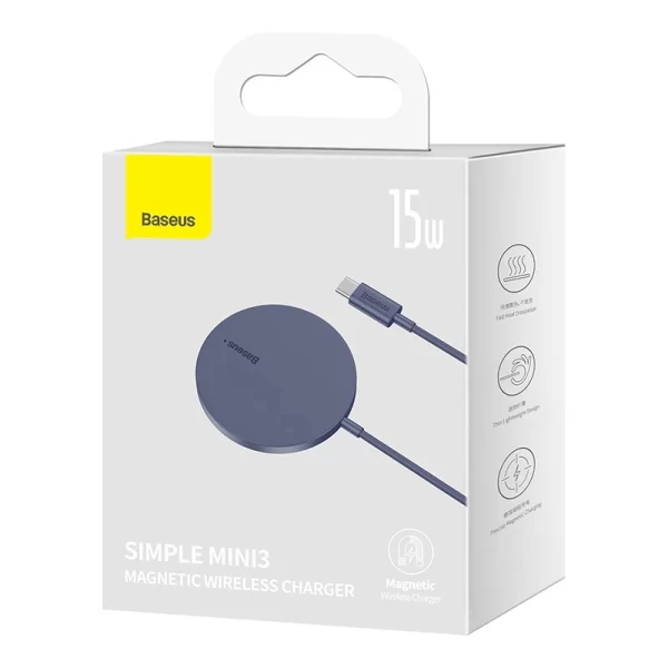 Baseus Simple Mini3 Magnetic Wireless Charger Black - Image 2