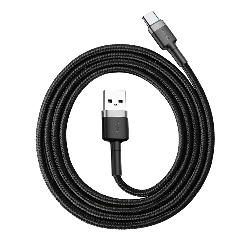 Baseus cafule Cable USB For Type-C 3A 1M Gray+Black - Image 3