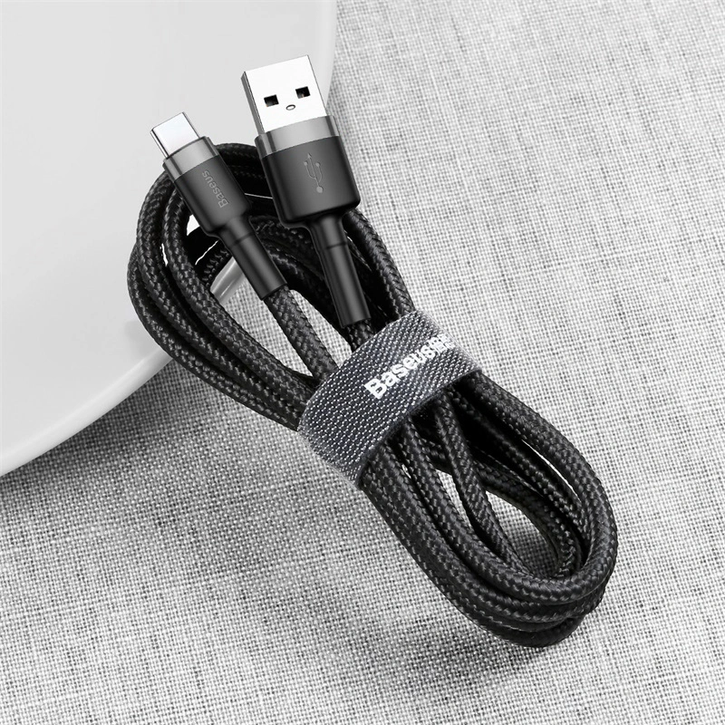 Baseus cafule Cable USB For Type-C 3A 1M Gray+Black - Image 7