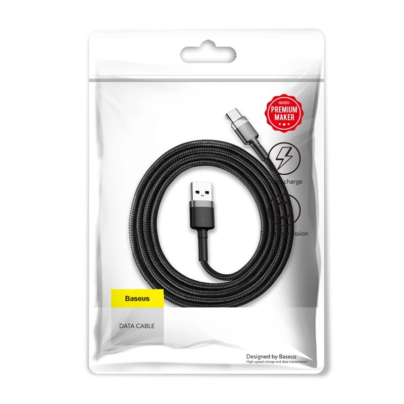 Baseus cafule Cable USB For Type-C 3A 1M Gray+Black - Image 2