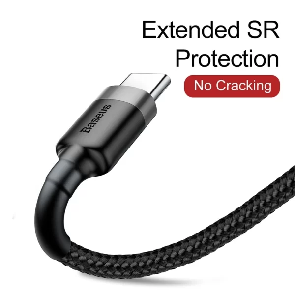 Baseus cafule Cable USB For Type-C 3A 1M Gray+Black - Image 8